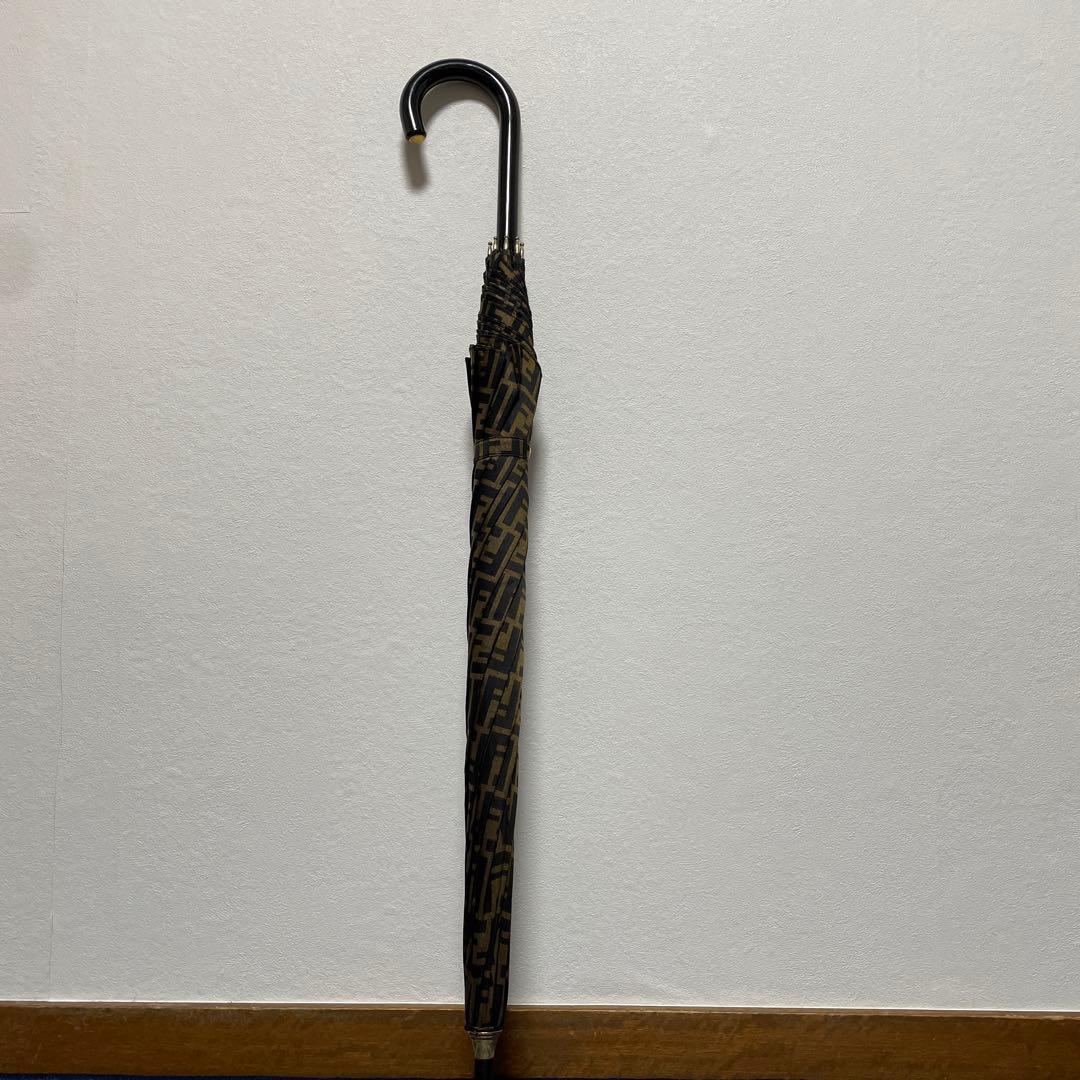 FENDI フェンディ 長傘 ズッカ柄 総柄 ユニセックス 美品 ゴールド