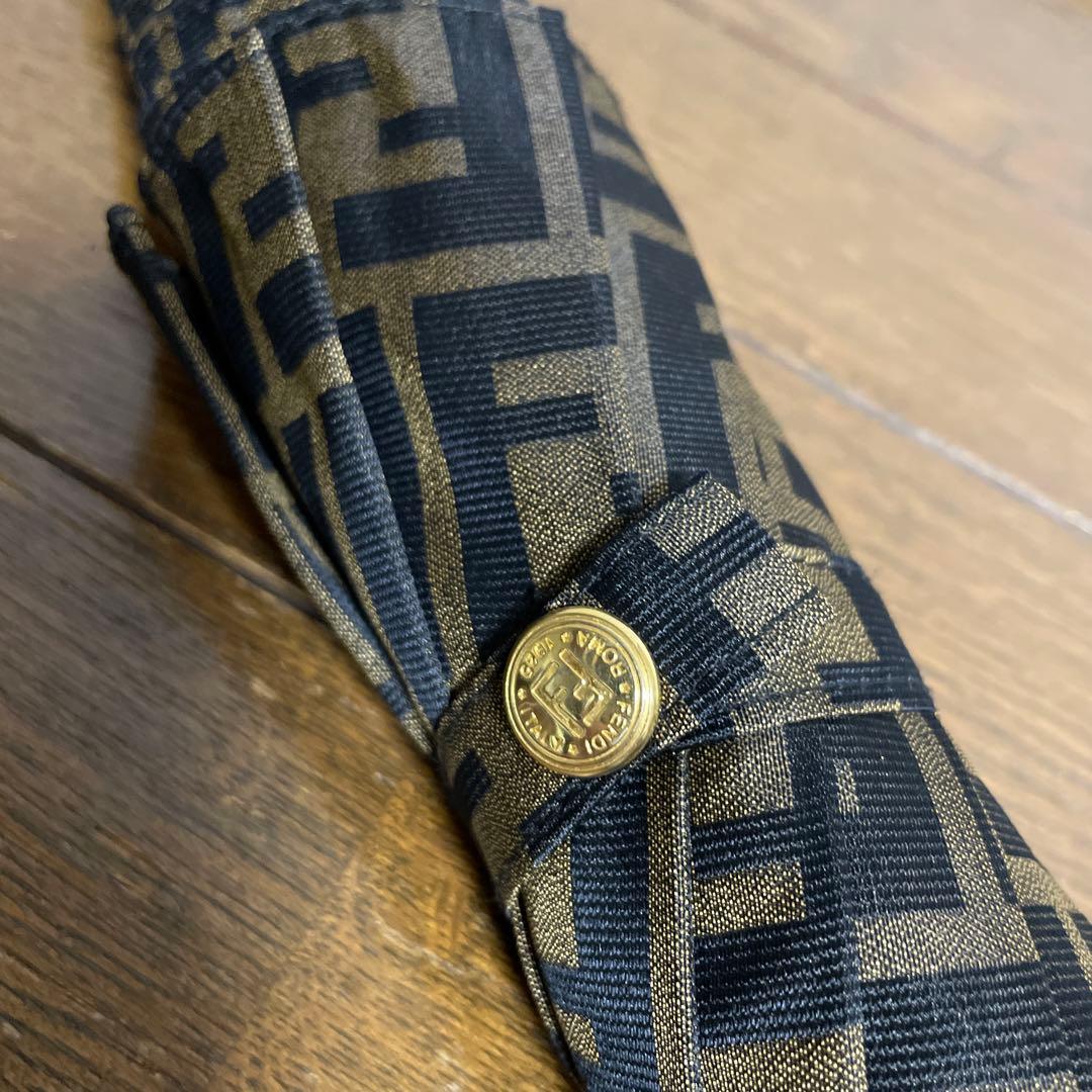 FENDI フェンディ 長傘 ズッカ柄 総柄 ユニセックス 美品 ゴールド