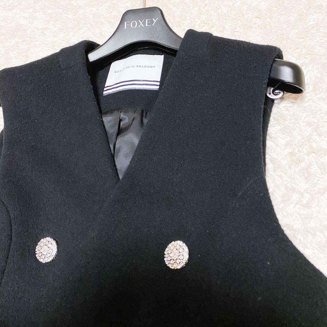 ボーダーズアットバルコニー　ジレ　ベスト　ロングワンピース　ウール100%