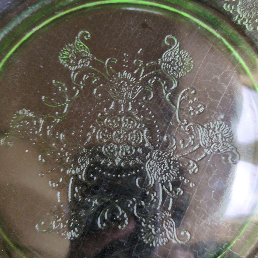 ヘーゼルアトラス　ウランガラス　フローレンス　ディプレッションガラス　プレート