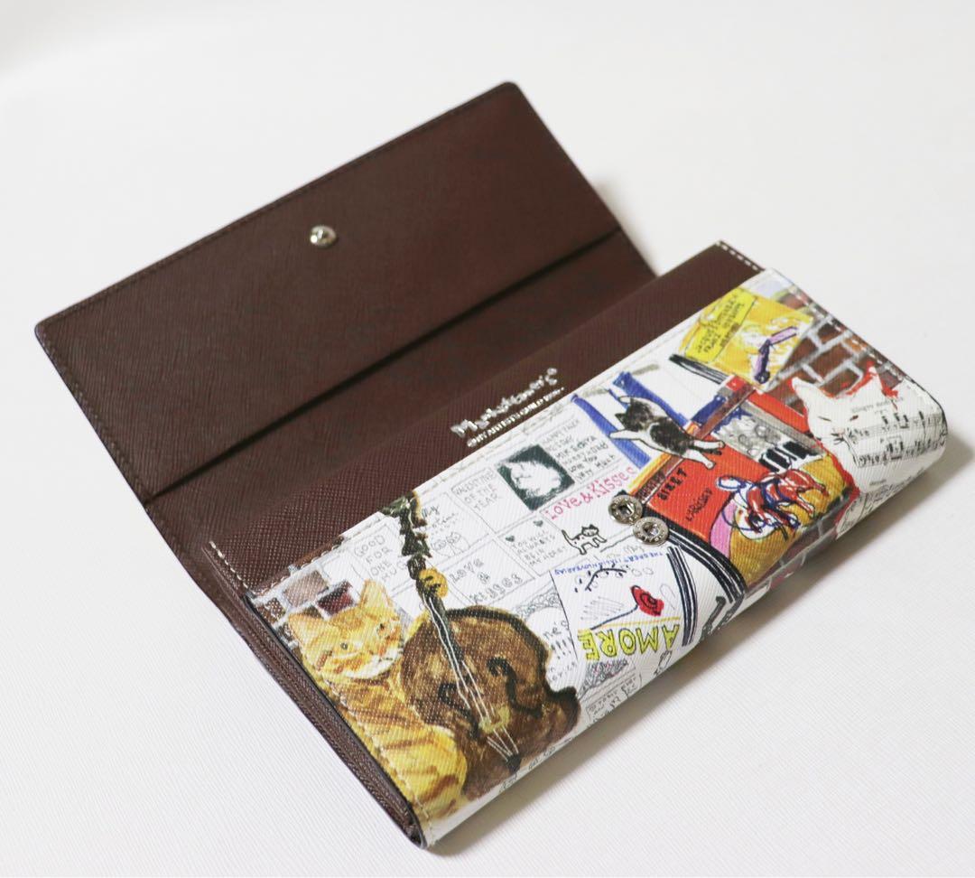 《マンハッタナーズ》箱付未使用【ミュージック、ミュージック】レザーかぶせ式長財布