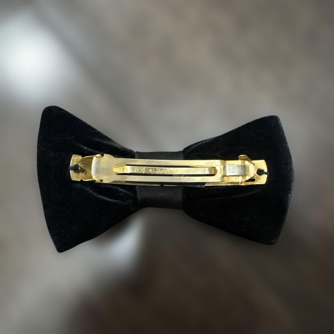 黒　ヘアアクセサリー　アレクサンドル　リボン　バレッタ