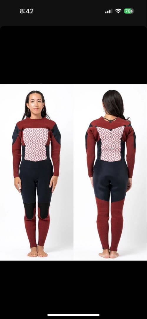 2025 ROXYセミドライスーツ 葉柄デザイン　ML