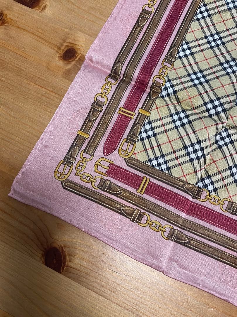 s*y様 シルク・コットンBurberrys チェック柄ハンカチ ーフ4枚セット