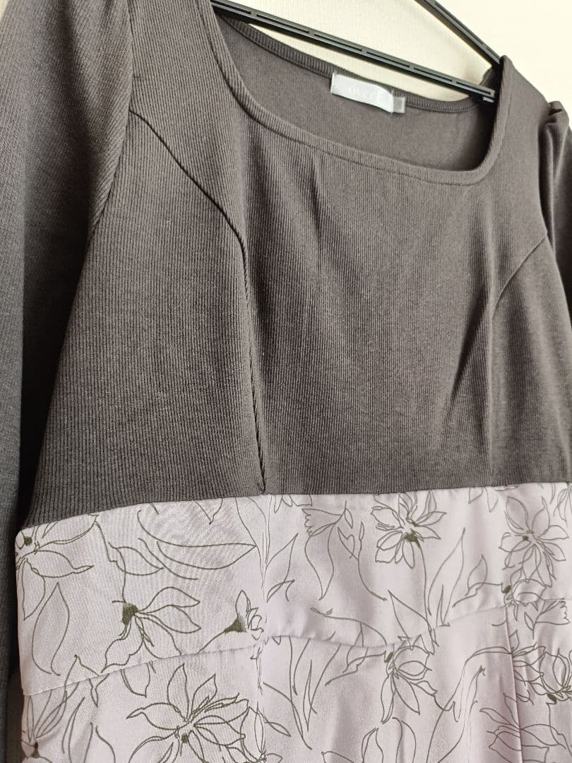 overE　フラワードッキングワンピース25AW 102サイズ　モーブピンク