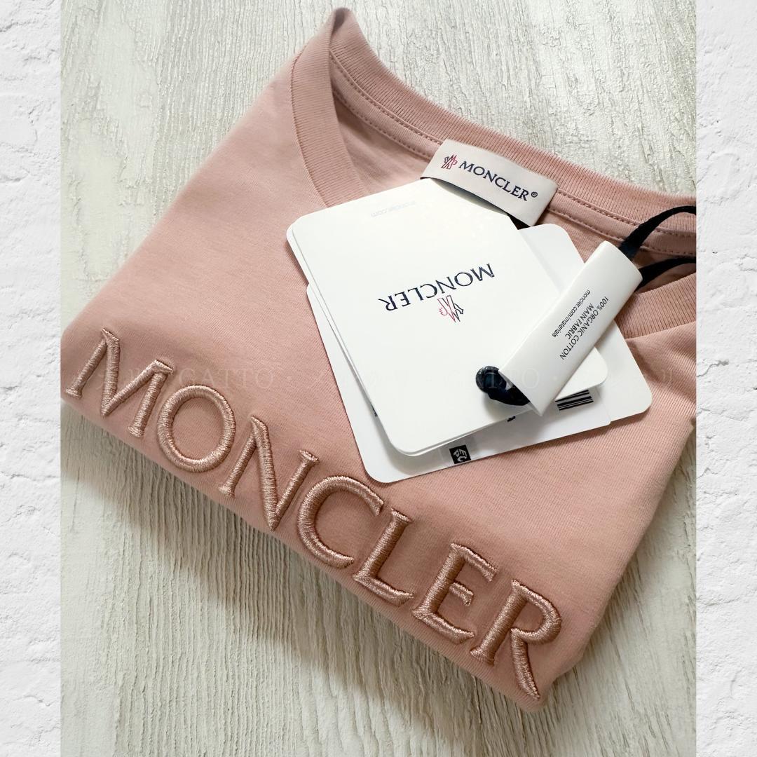 定番 刺繍ロゴワッペン 　MONCLER ピンク Tシャツ 14A