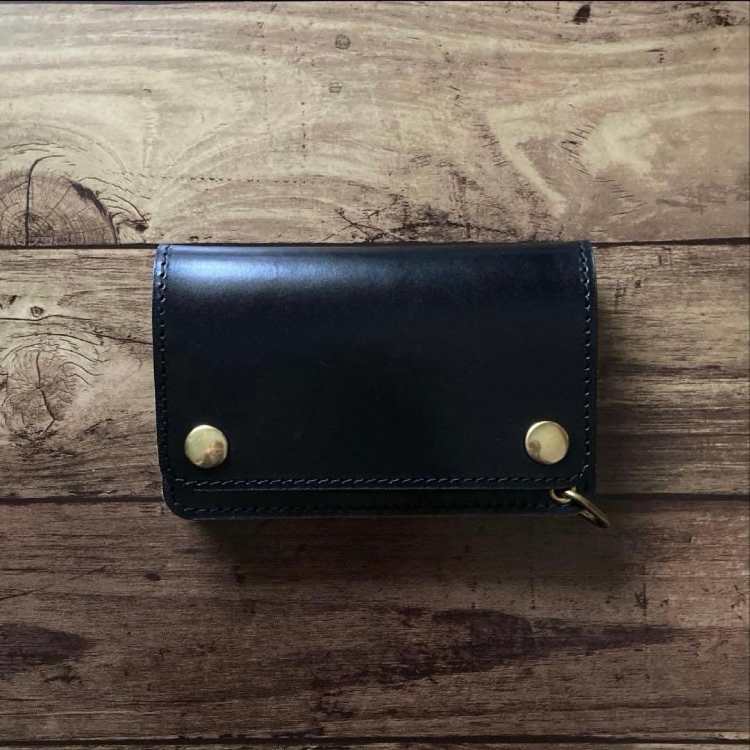 【としぽん】ミドルトラッカーウォレット 茶芯ブラック【お札を折らずに収納】