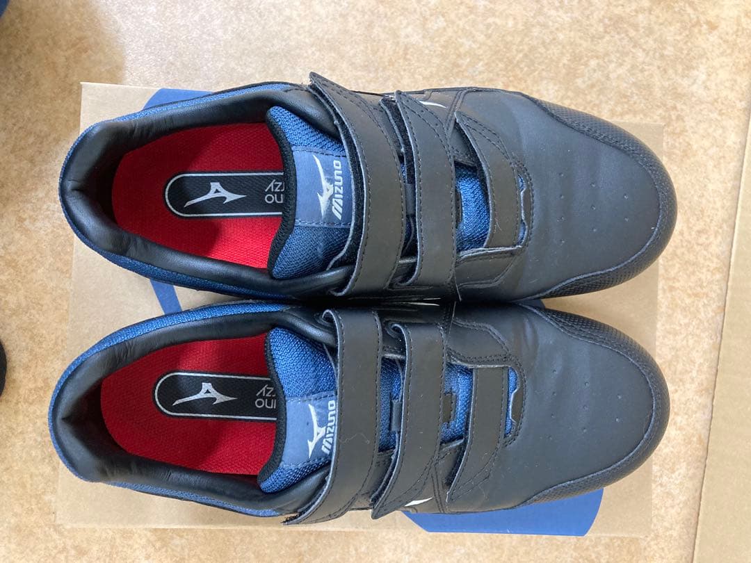 Mizuno 安全靴 ベルクロ ブラック/ブルー