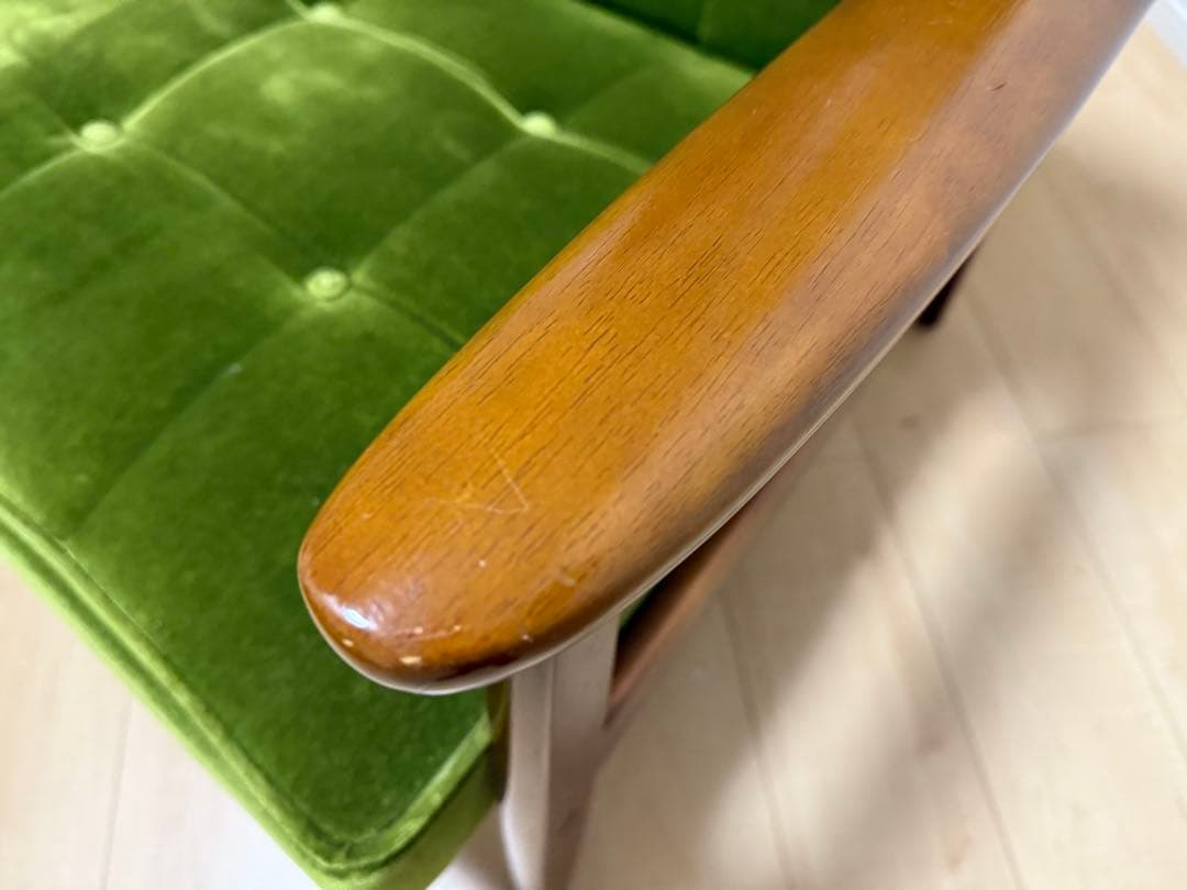 カリモク60 Kチェア2シーター　モケットグリーン