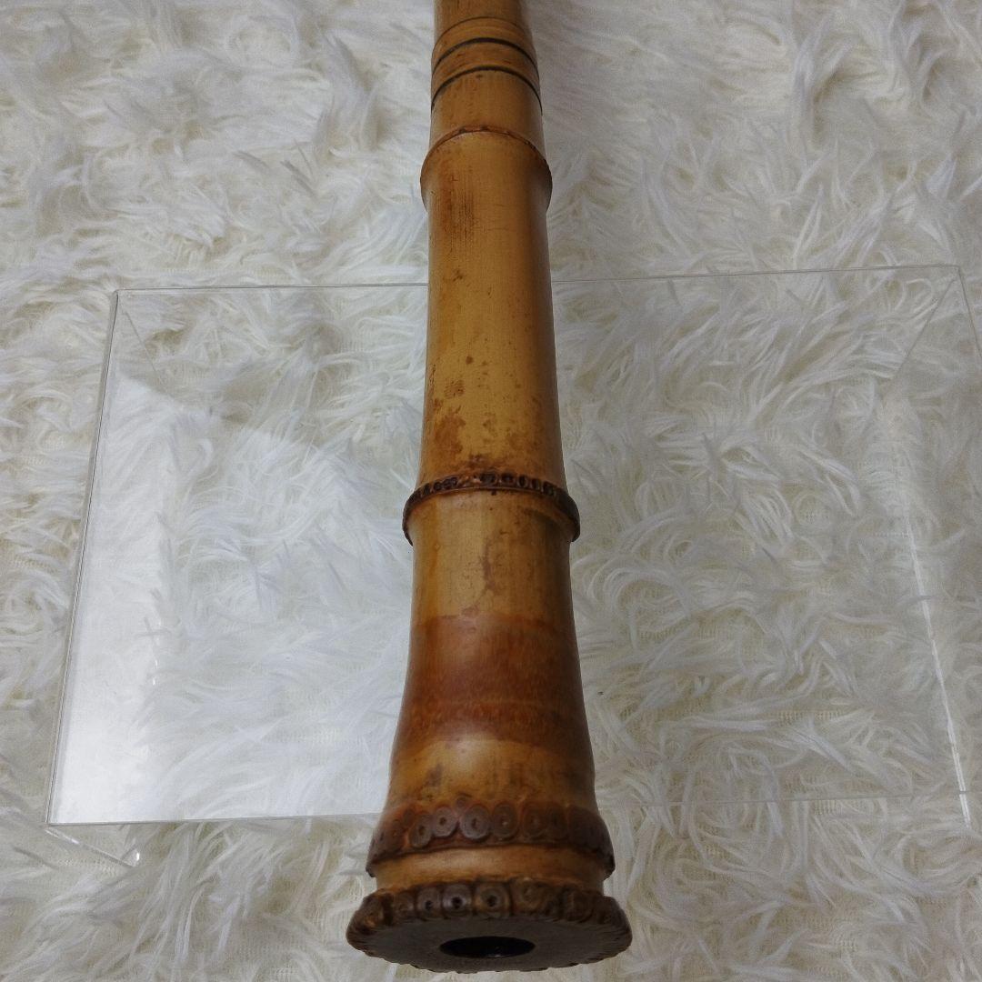 尺八　バチ型　銘あり　鳳晴　1印　1尺7寸　5孔　銀三線