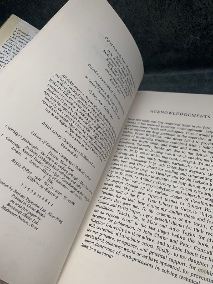 希少　COLERIDGE'S PHILOSOPHY