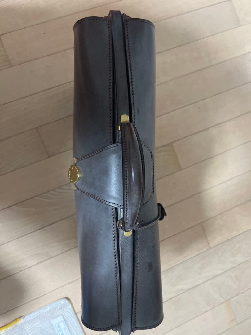 万双 ダレスバッグ ブライドルレザー 2マチ ダークブラウン