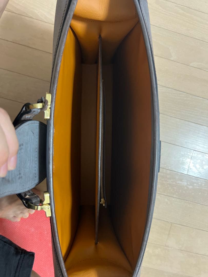 万双 ダレスバッグ ブライドルレザー 2マチ ダークブラウン