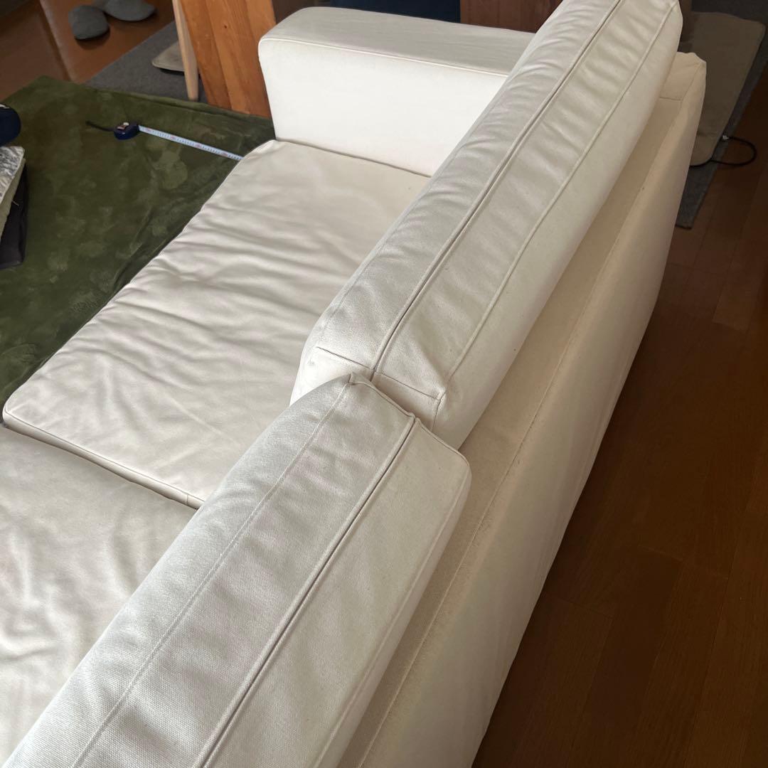 ホワイトファブリックソファ　無印良品