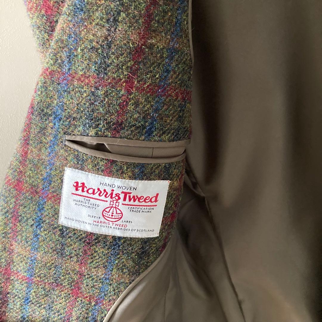 ※再値下げHARRIS TWEED ハリスツイード ウールチェックジャケット
