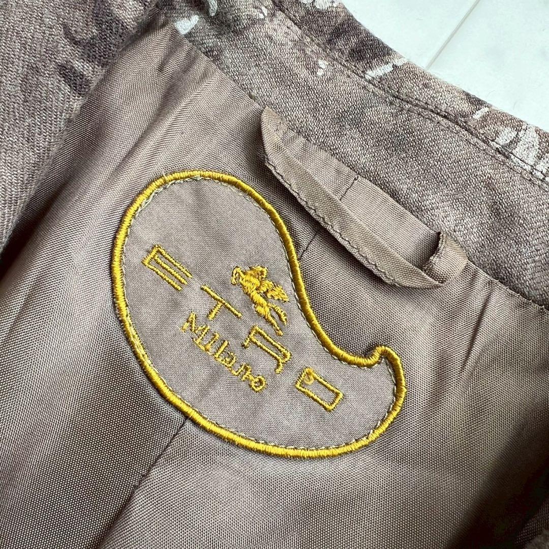 ETRO フラワープリント テーラードジャケット ウール ブラウン系 46