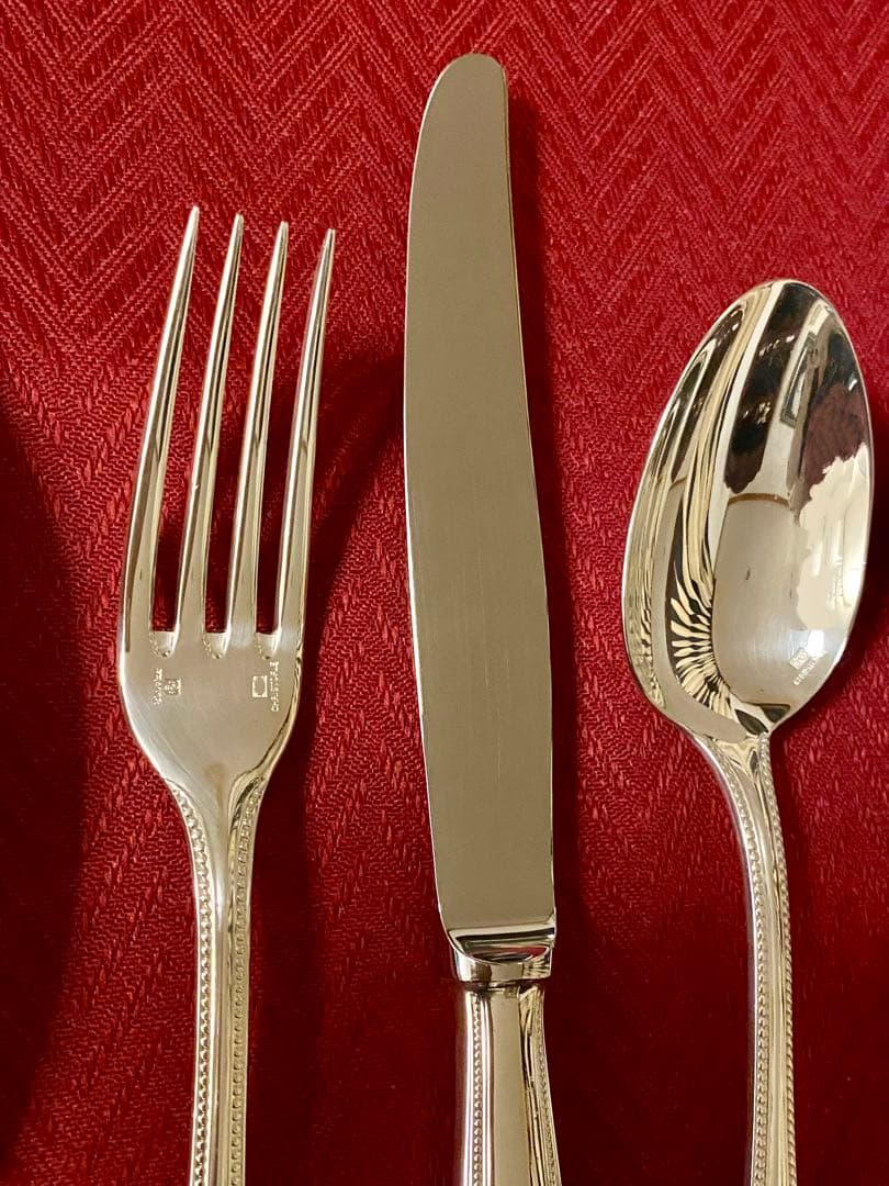 【☆人気のパール☆ラス１】クリストフル パール テーブルサイズ カトラリーセット