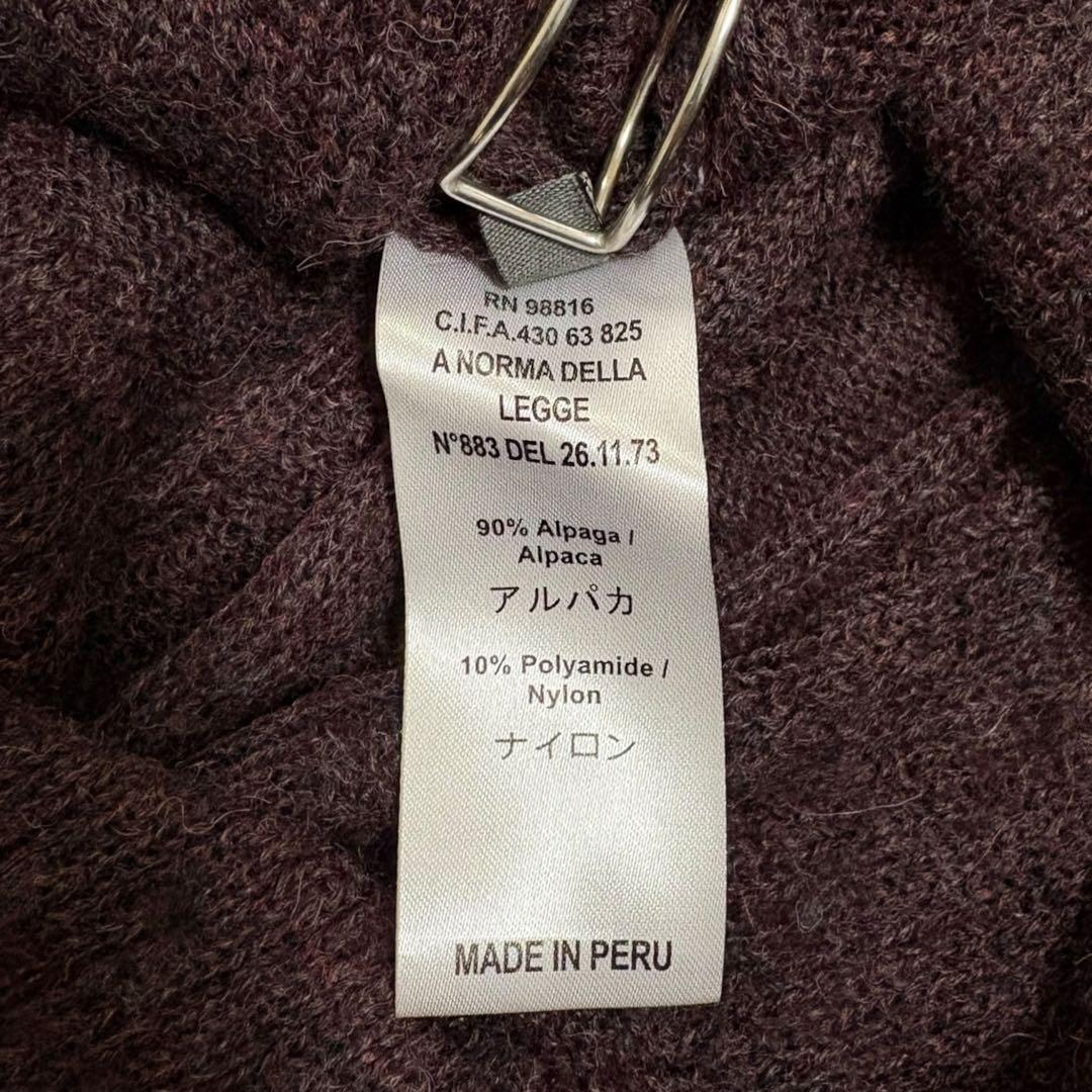 Cotelac アルパカ混 Vネックカーディガン ダークパープル 1 極暖　芸術