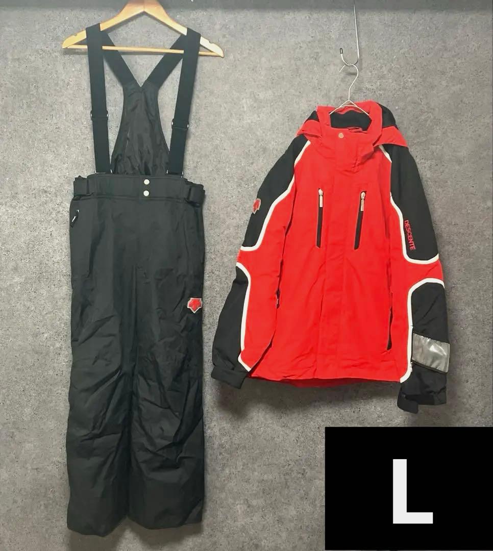 DESCENTE スキー　ウェア　セットアップ　メンズL 赤