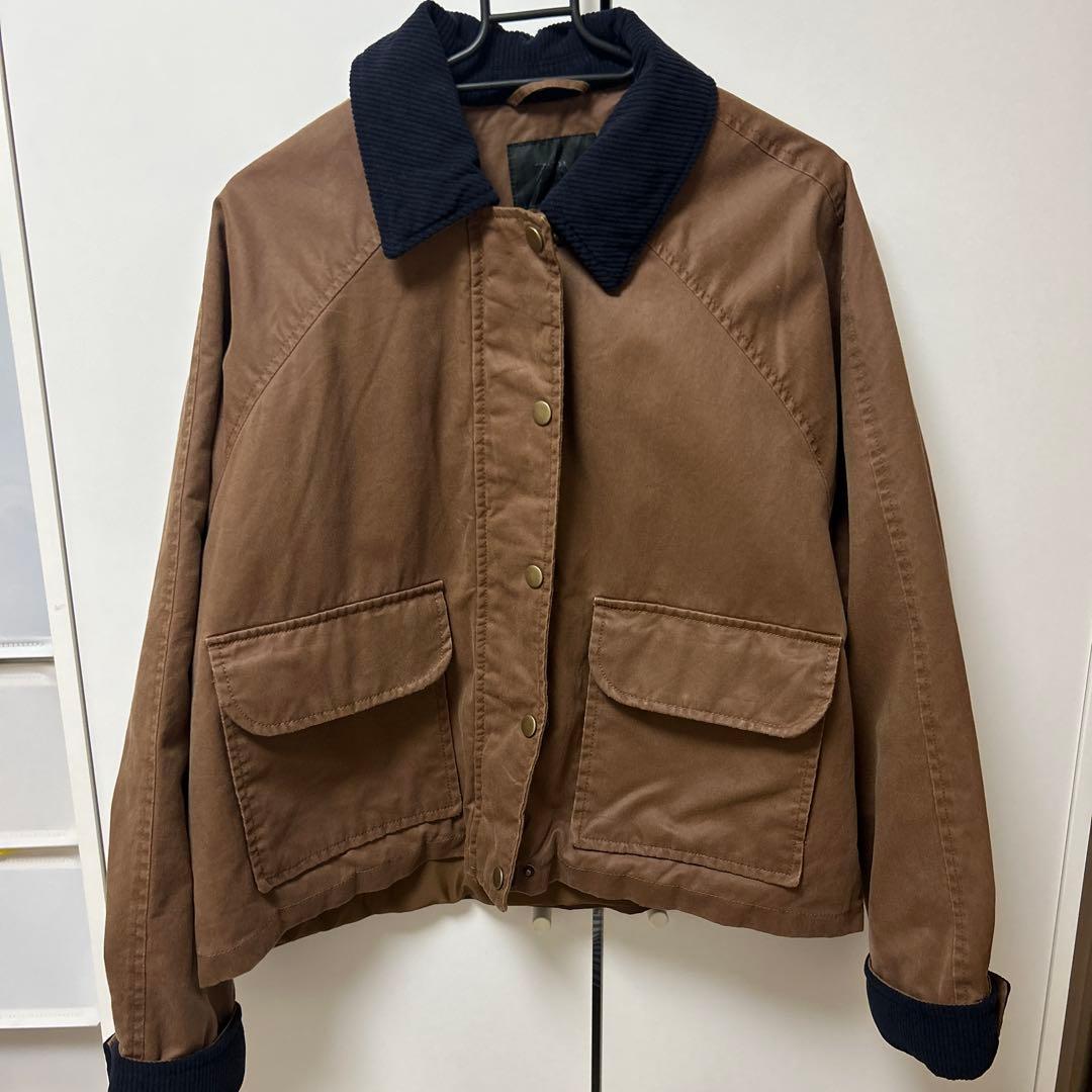 ZARA コントラストカラー　ワックスジャケット