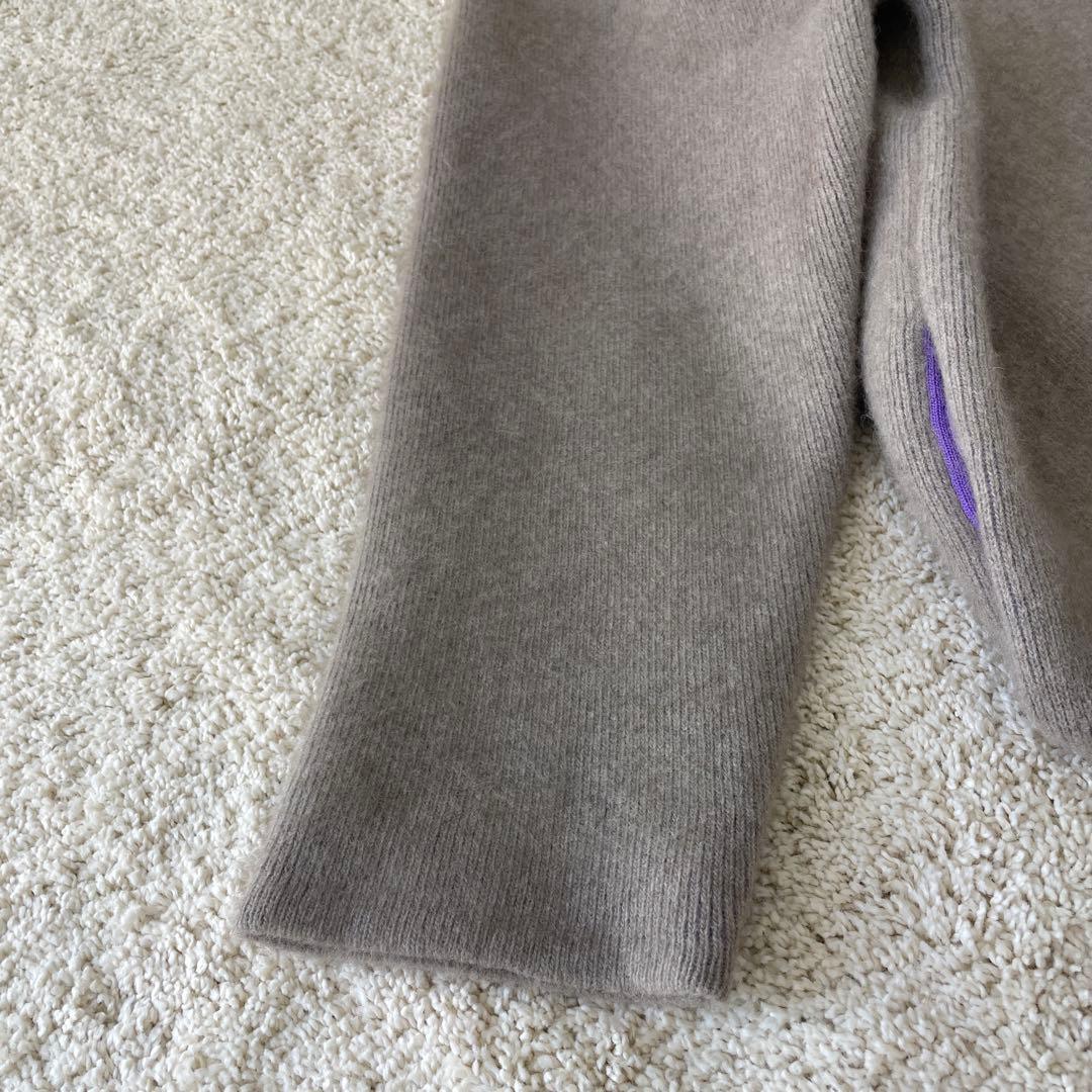 美品♡ エレンディーク ラクーンミックスダブルカーディガン グレー パープル 2