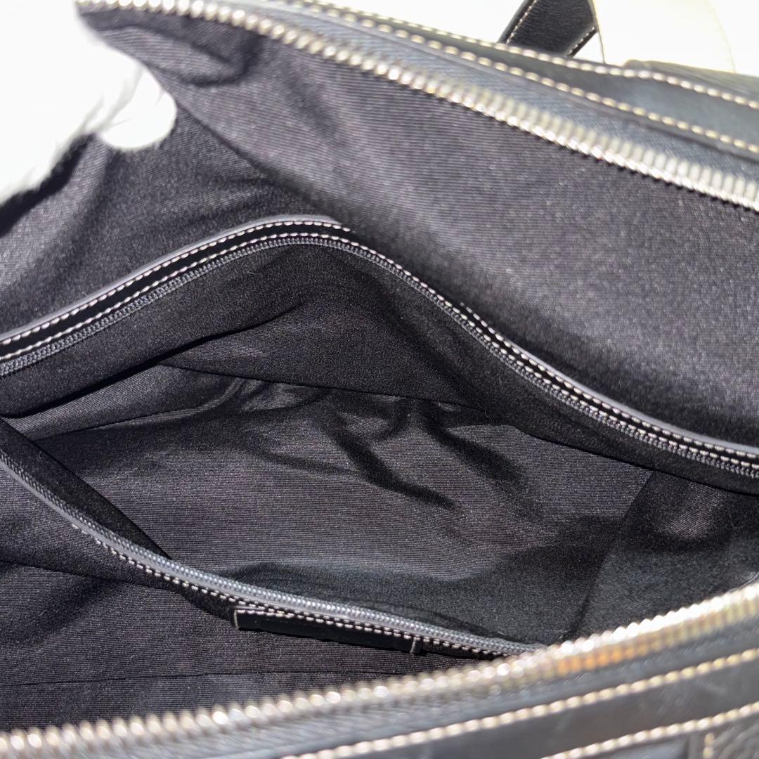 ★美品★COACH ボストンバッグ 大容量 レザー切替 ショルダー紐付 ブラック