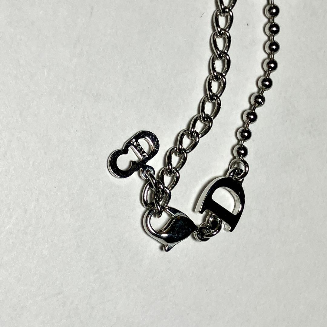 美品✨ クリスチャンディオール CDロゴ パール ネックレス シルバー