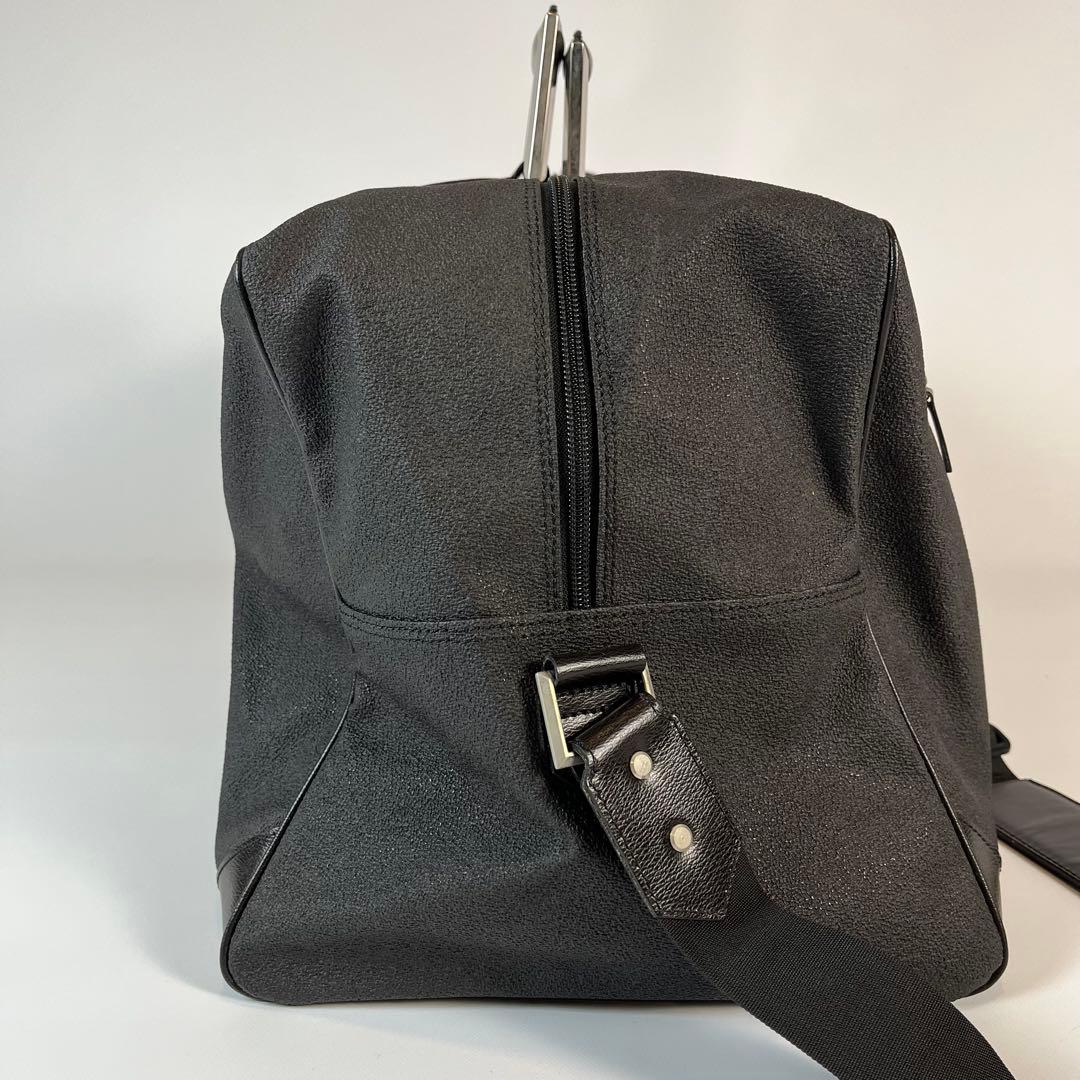 dunhill 2wayボストンバッグ　レザー　PVC チャコールグレー