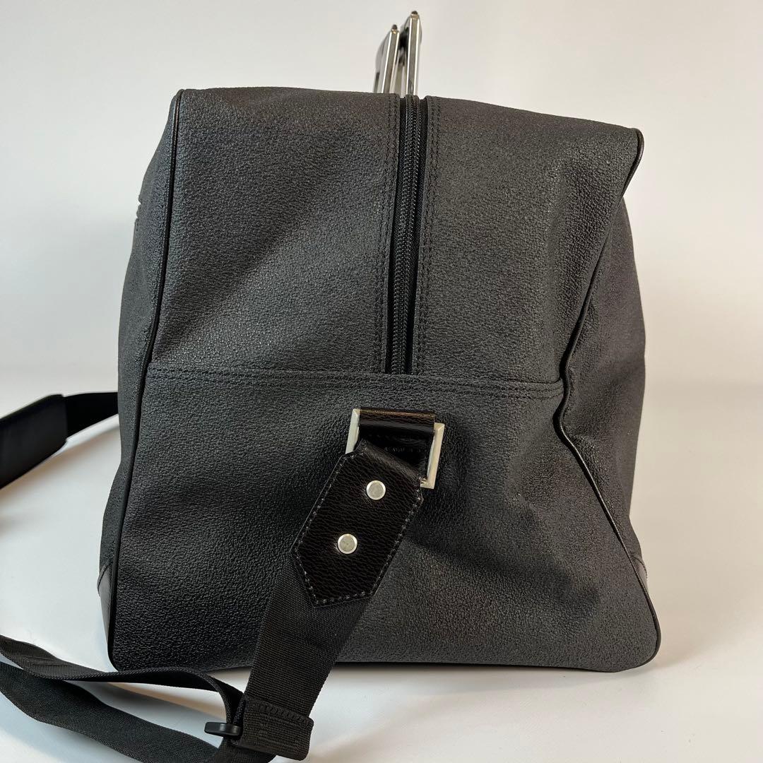 dunhill 2wayボストンバッグ　レザー　PVC チャコールグレー