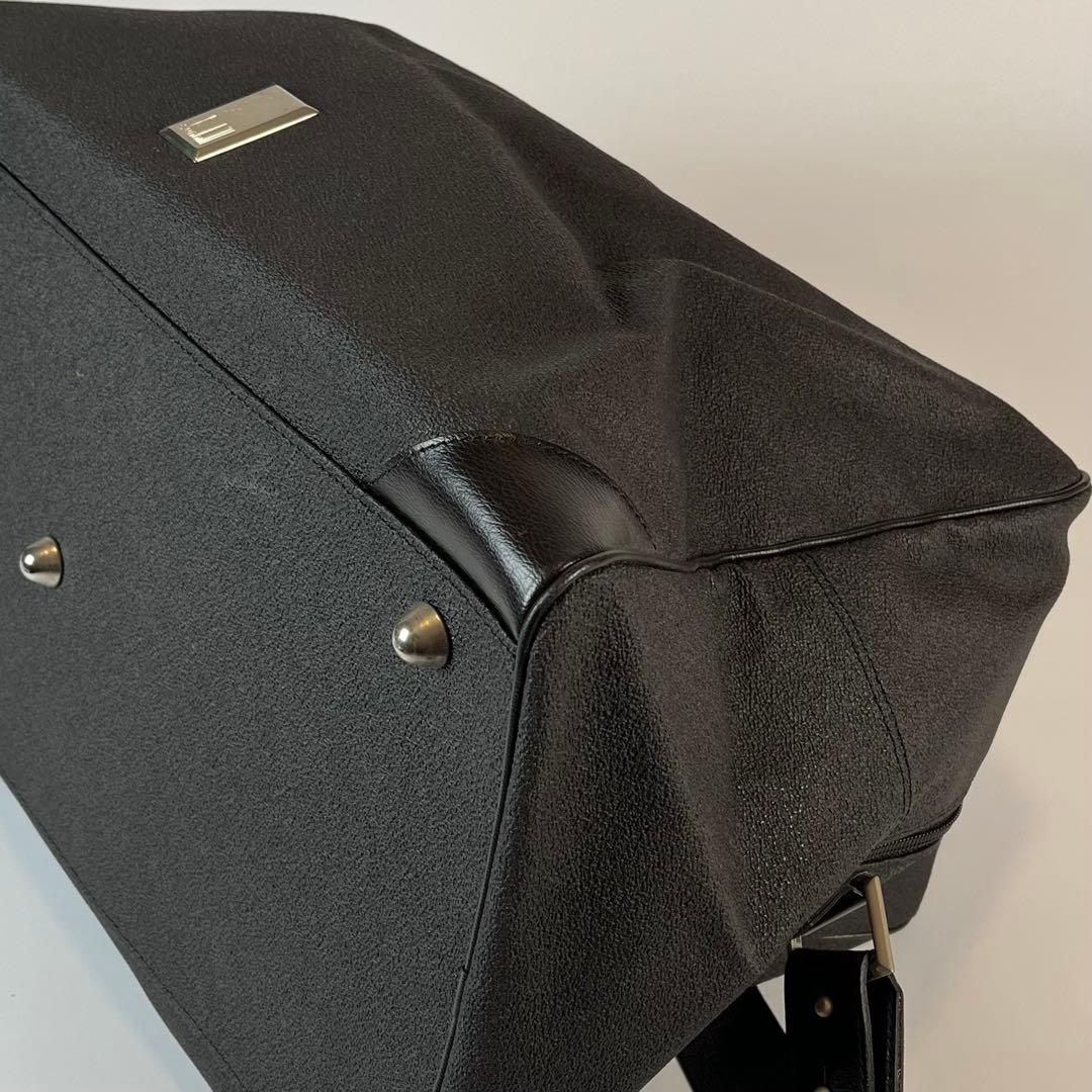 dunhill 2wayボストンバッグ　レザー　PVC チャコールグレー