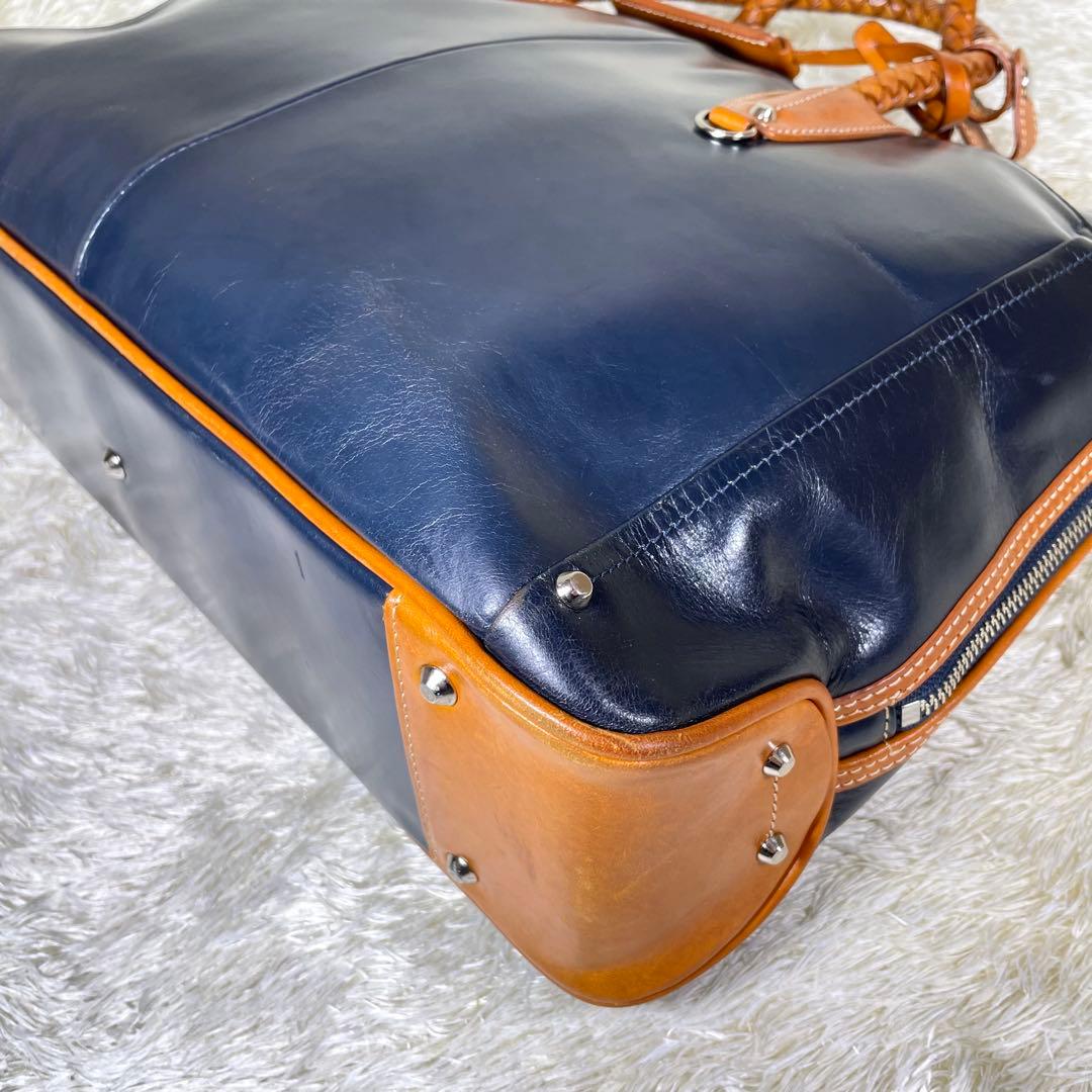 定番❗️キーファーノイ ブリーフケース ネイビー 2way A4 イタリアンレザー