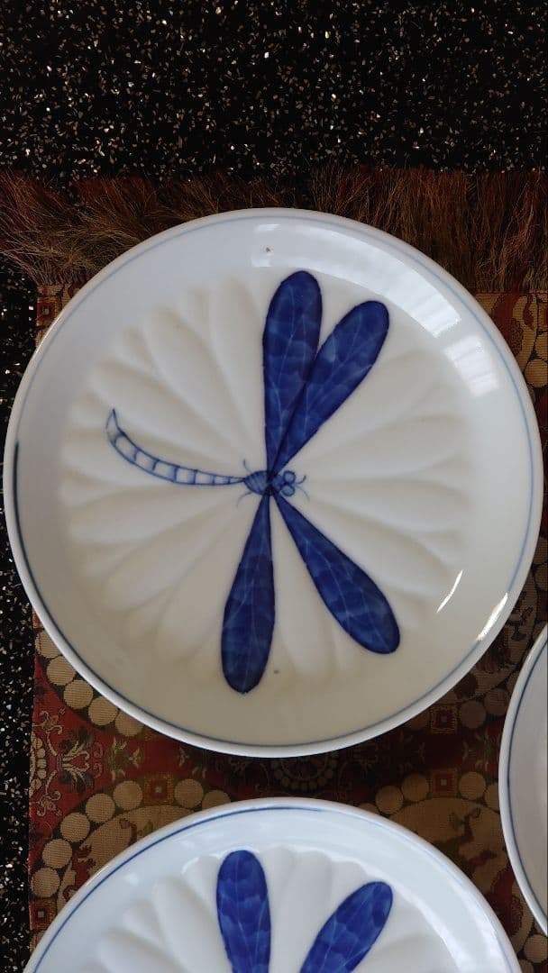 九谷須田菁華蜻蛉中皿５点