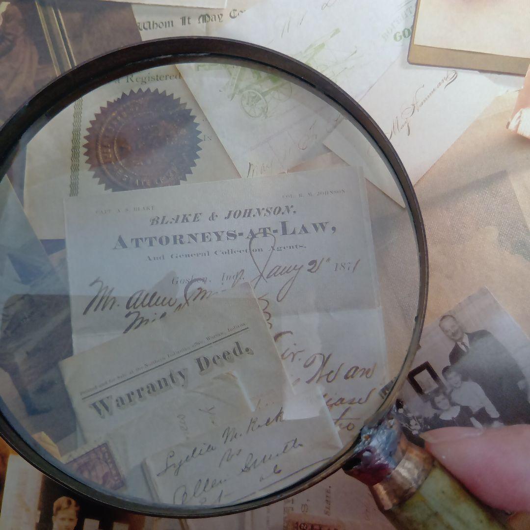 アメリカ製 アンティーク 大きな拡大鏡☆虫眼鏡☆ルーペ文房具☆ガラスレンズ