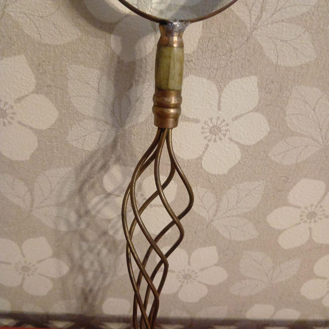 アメリカ製 アンティーク 大きな拡大鏡☆虫眼鏡☆ルーペ文房具☆ガラスレンズ