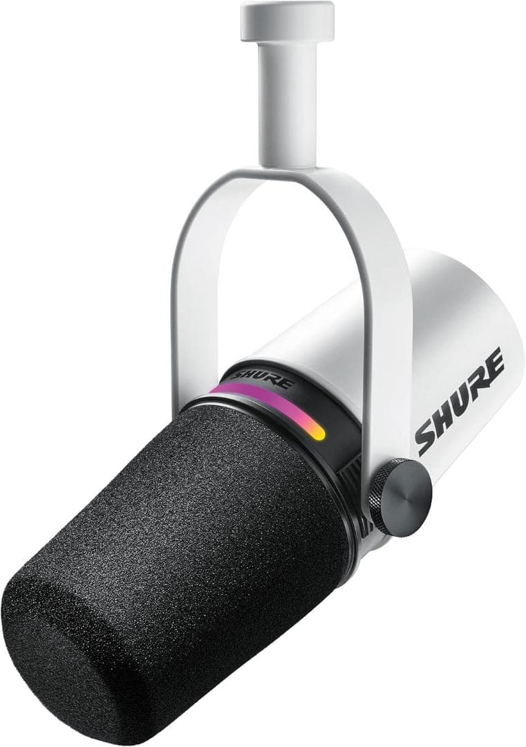 SHURE MV7+ ホワイト シュア ポッドキャストマイクロホン