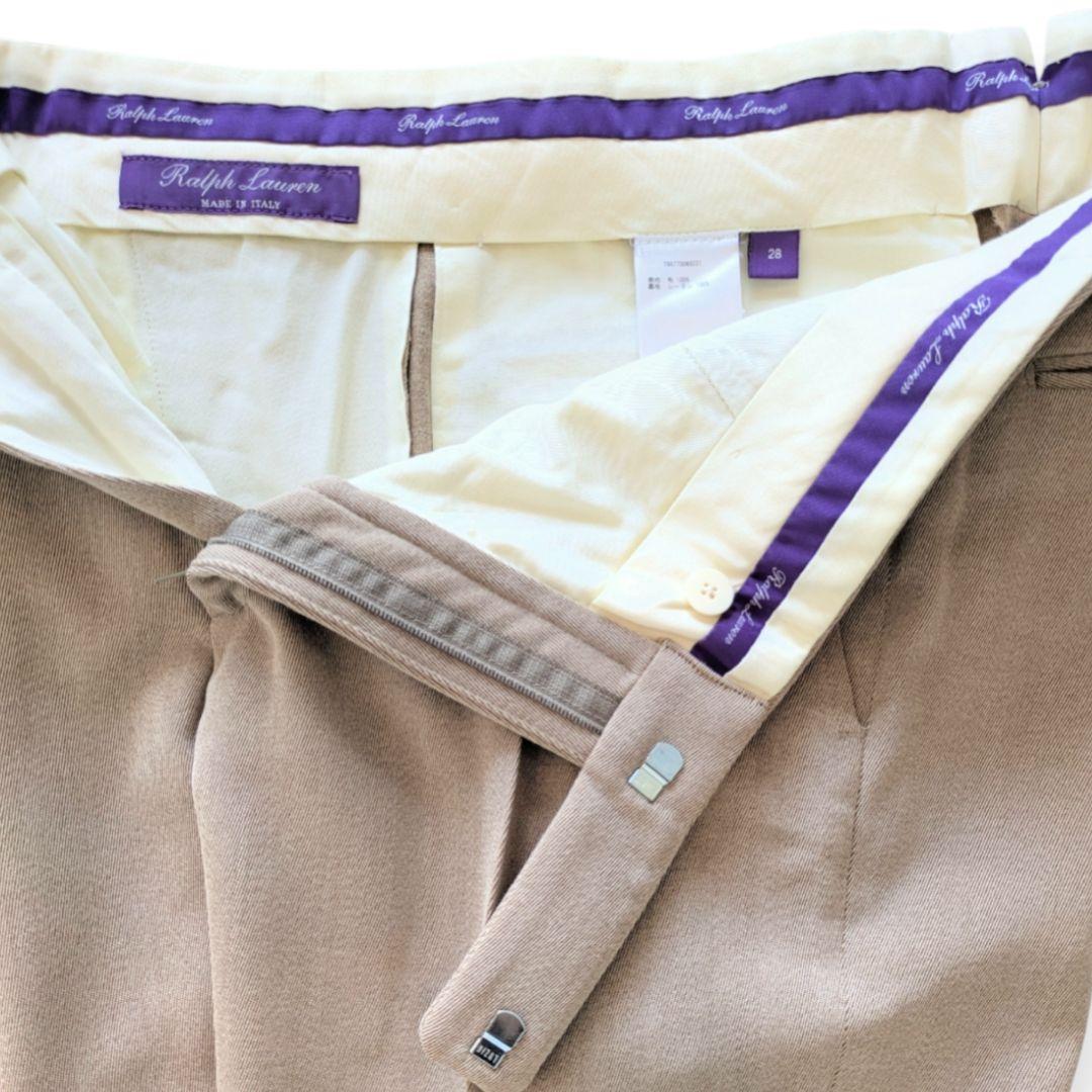 RALPH LAUREN PURPLE LABEL ベージュウールスラックス
