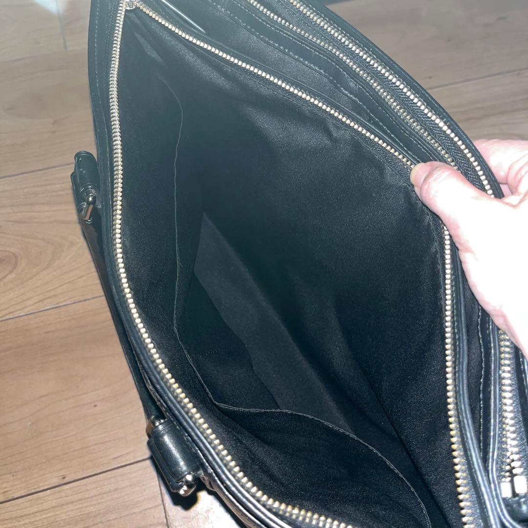 【美品】COACH コーチ　ブラック レザー　ビジネスバッグ　トート　本革