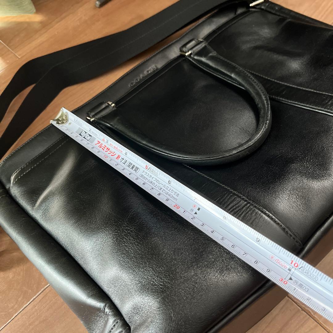 【美品】COACH コーチ　ブラック レザー　ビジネスバッグ　トート　本革