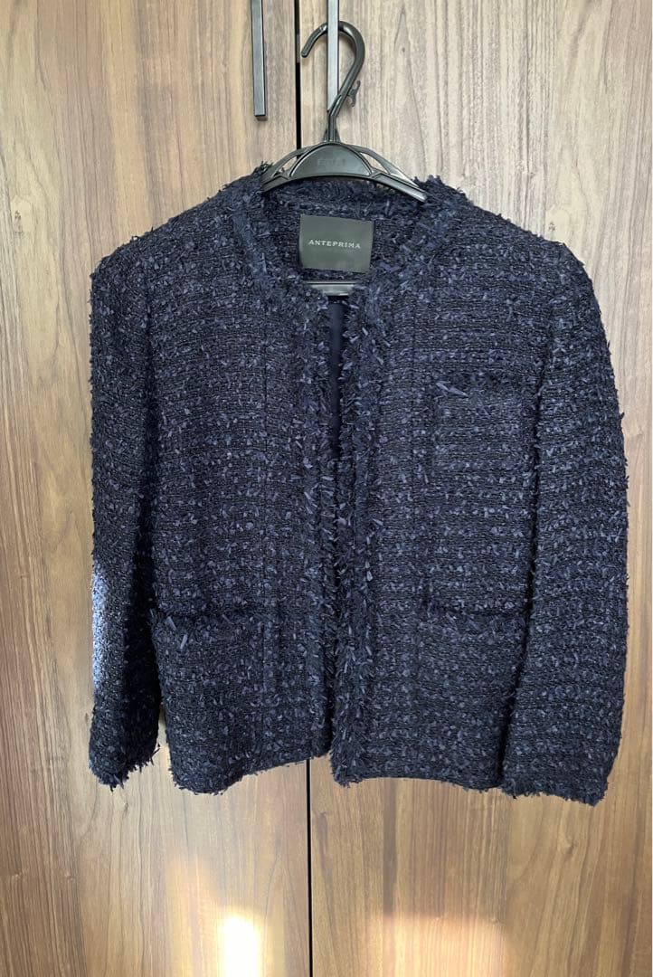 アンテプリマ　ツイード　ジャケット　ワンピース　セット　ネイビー　フォーマル