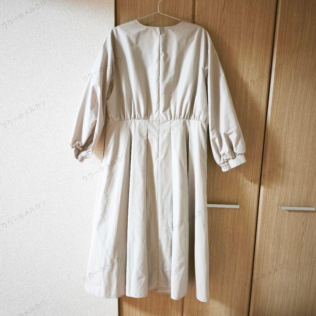 美品25SS・大きいサイズ48★23区　ラスタークロスタックワンピース　ベージュ