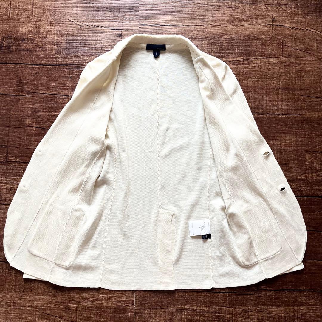 <美品>LARDINI オフホワイト コットン ニットジャケット サイズS相当