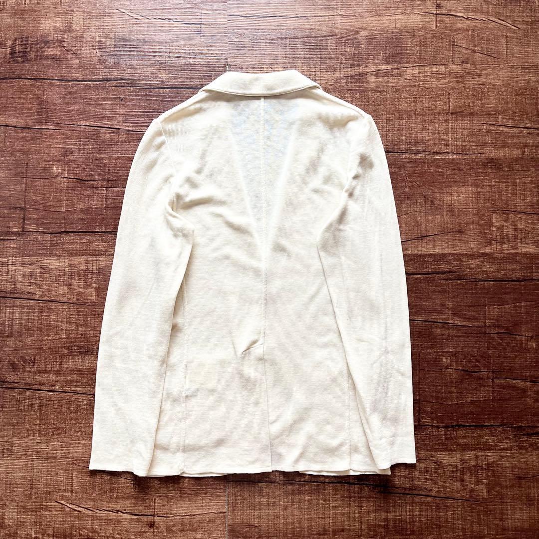 <美品>LARDINI オフホワイト コットン ニットジャケット サイズS相当