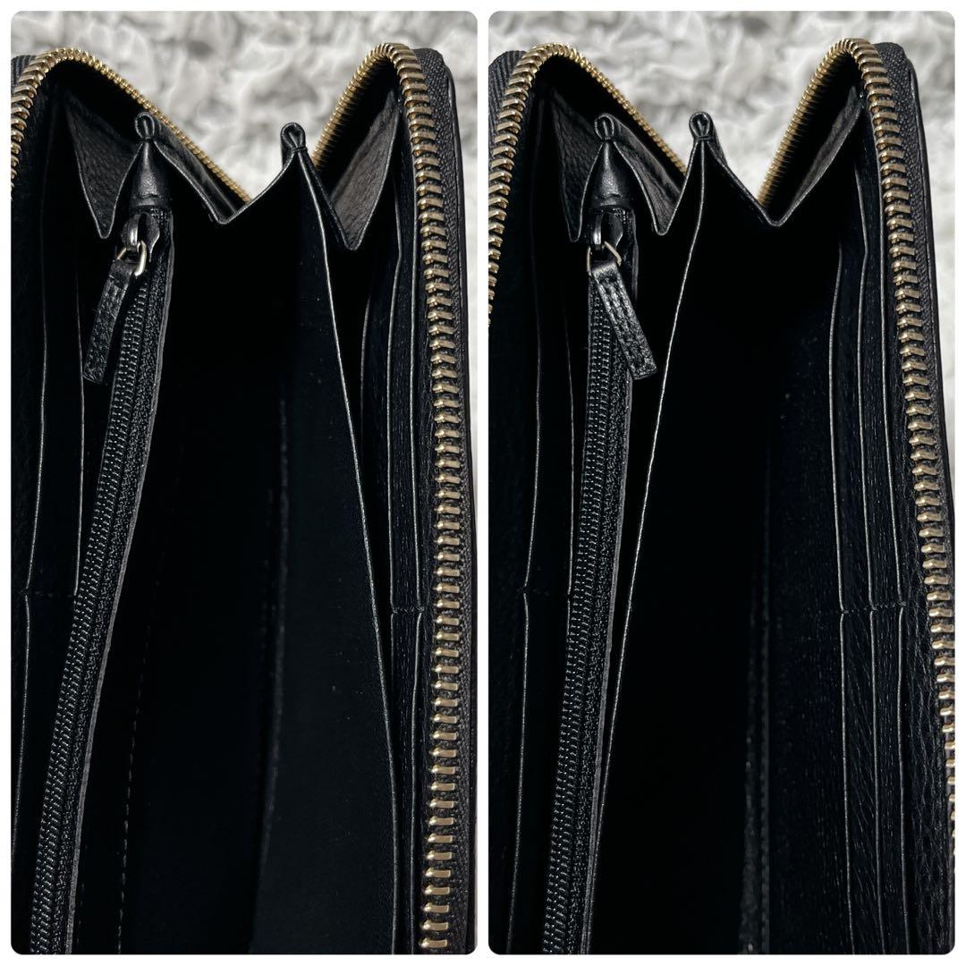 未使用級✨グッチ ソーホー 長財布 ラウンドジップ インターロッキング ブラック