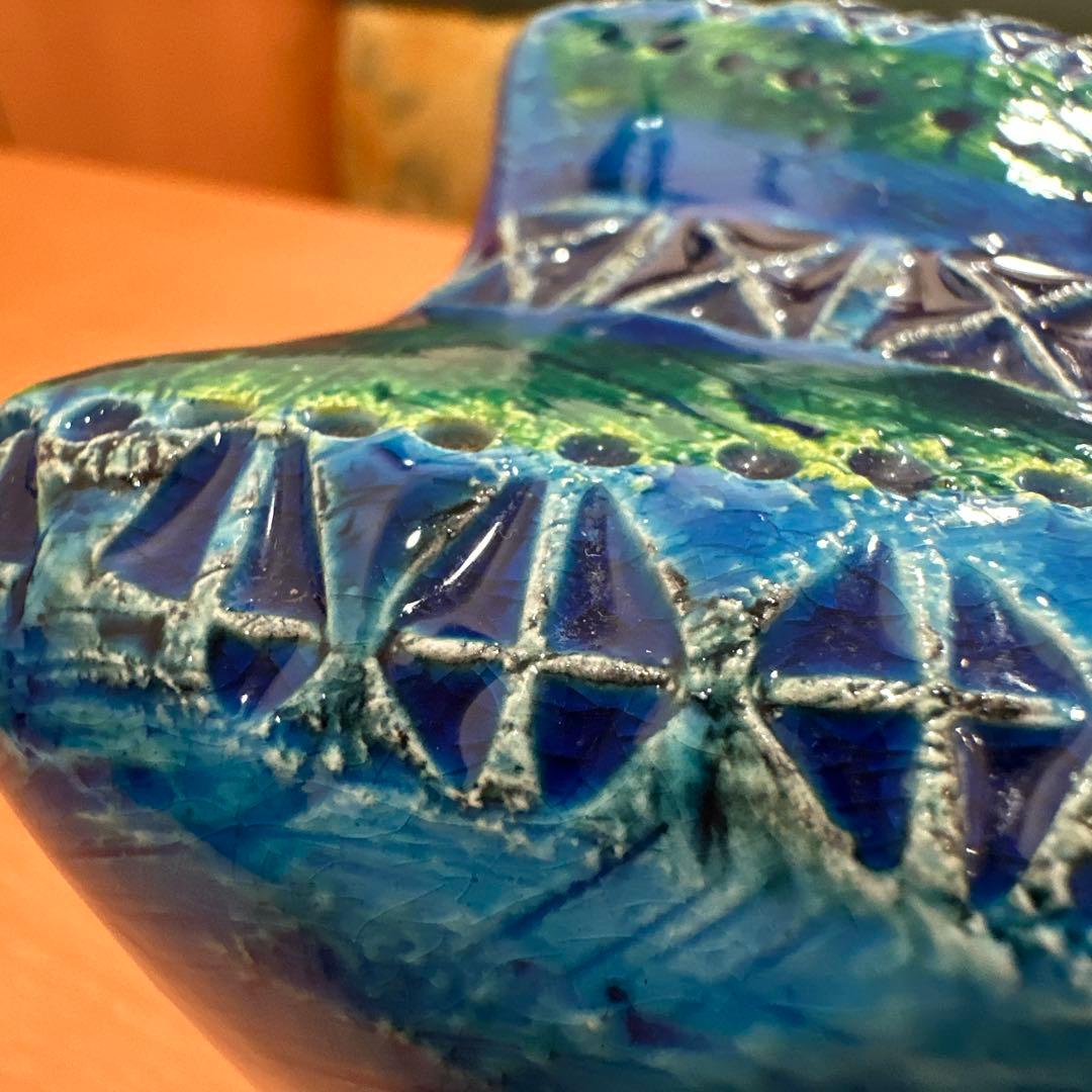 Italy Bitossi社 Flavia リミニブルー フウロウオブジェ 美品