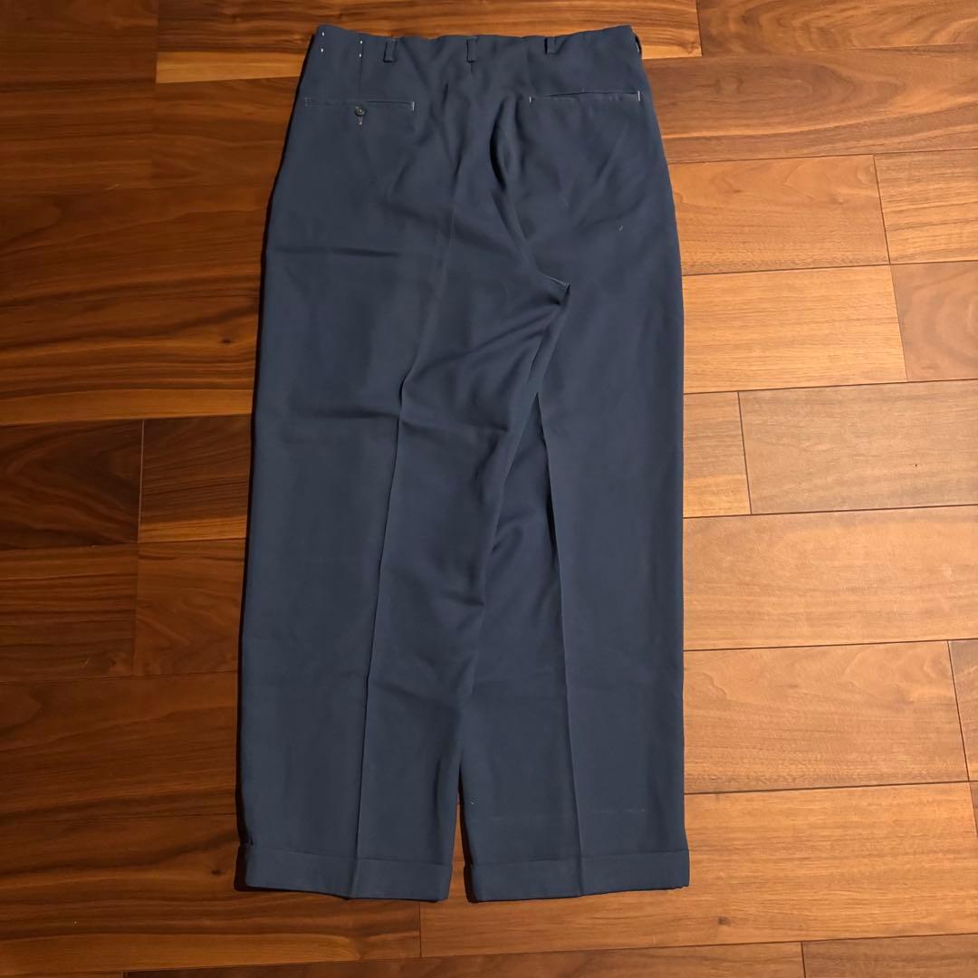 50s 60s レーヨンギャバジンスラックス　ギャバスラ　青