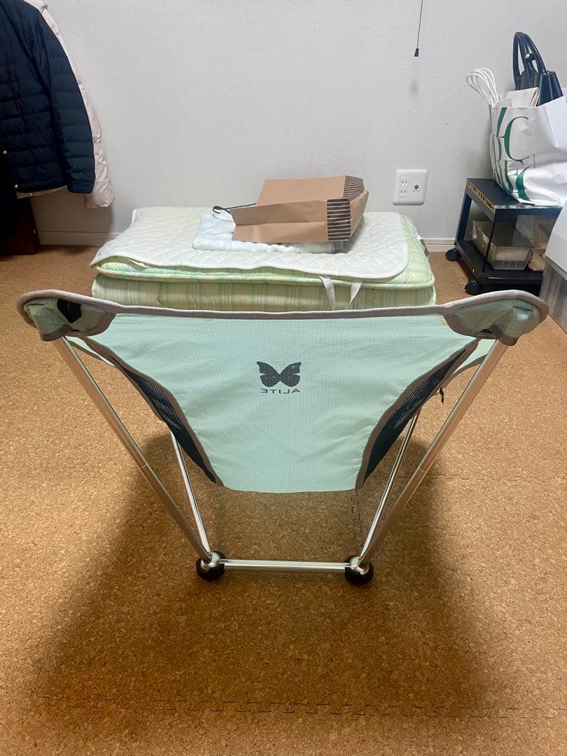 エーライト メイフライチェア 水色 オリジナル ゆるキャン△ コンパクトチェア