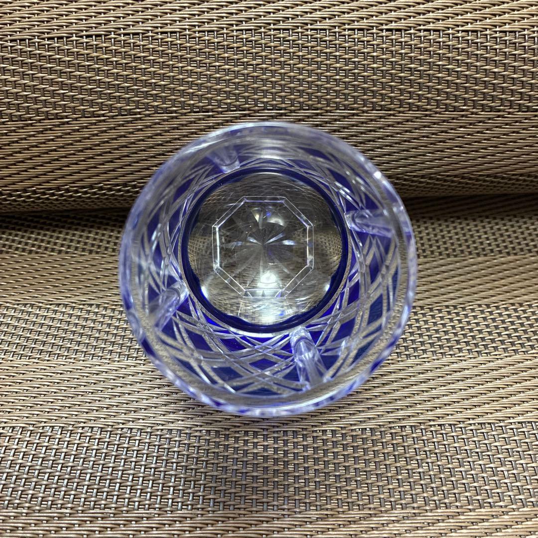 薩摩切子 ぐい呑み カメイガラス製 箱付 美品 酒器 切子グラス