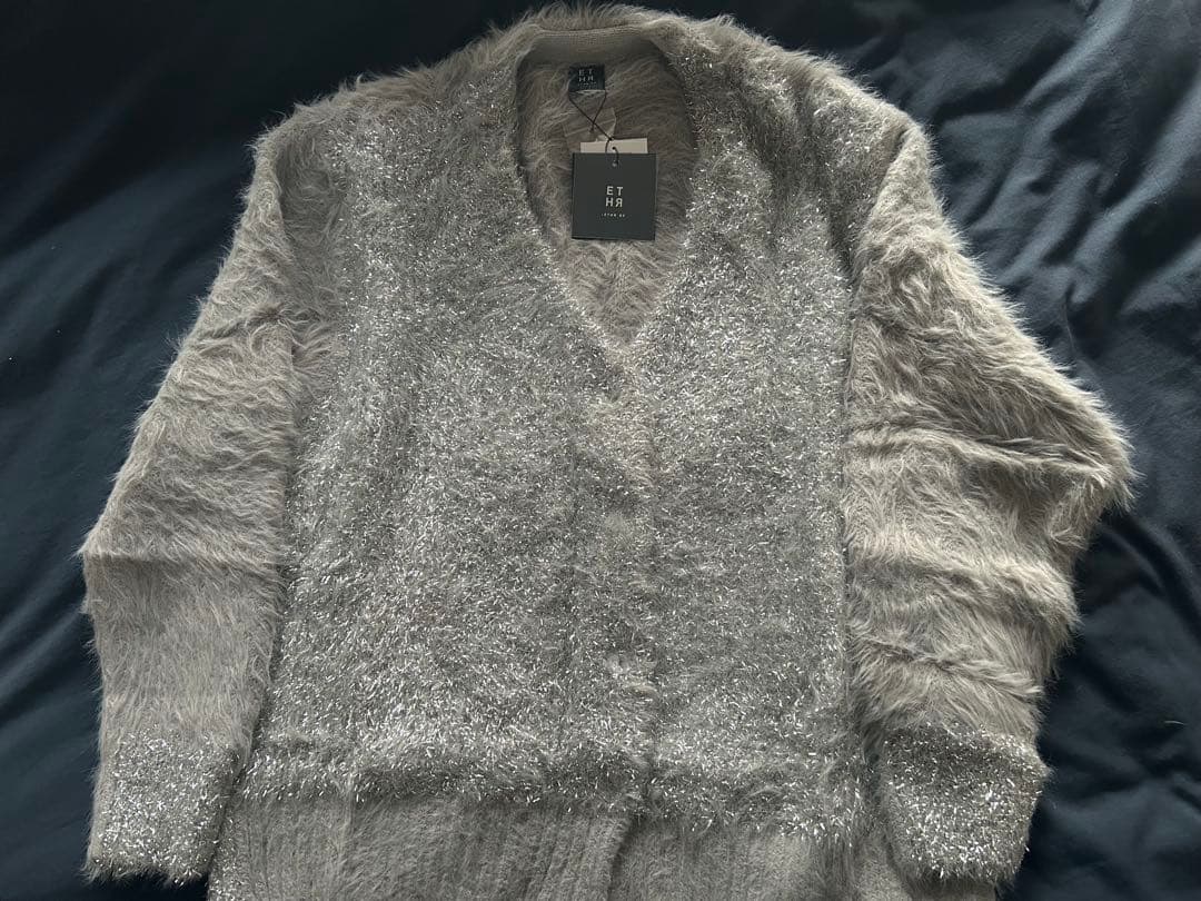 ヤマダヤ2026福袋⭐︎グレーのリブ編み長袖ワンピースとカーディガンセット