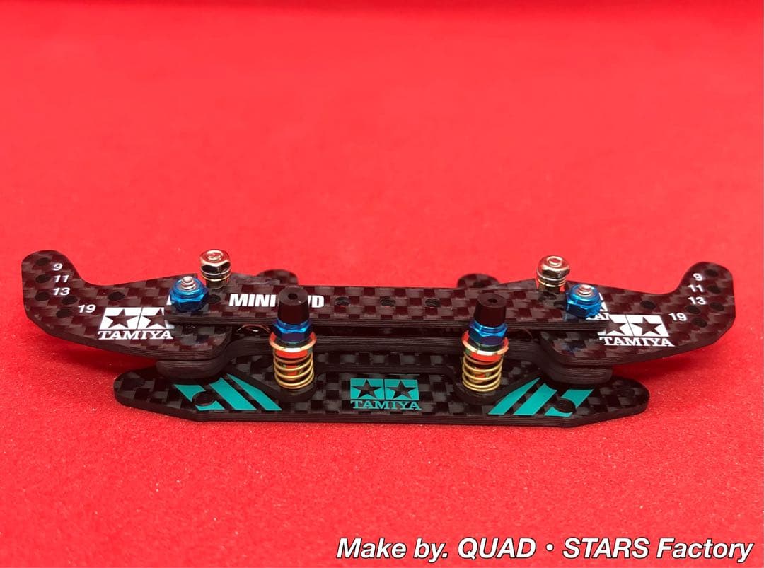 【ミニ四駆パーツ】2軸ATピボットバンパー　2022カーボン【ブルーVer.】