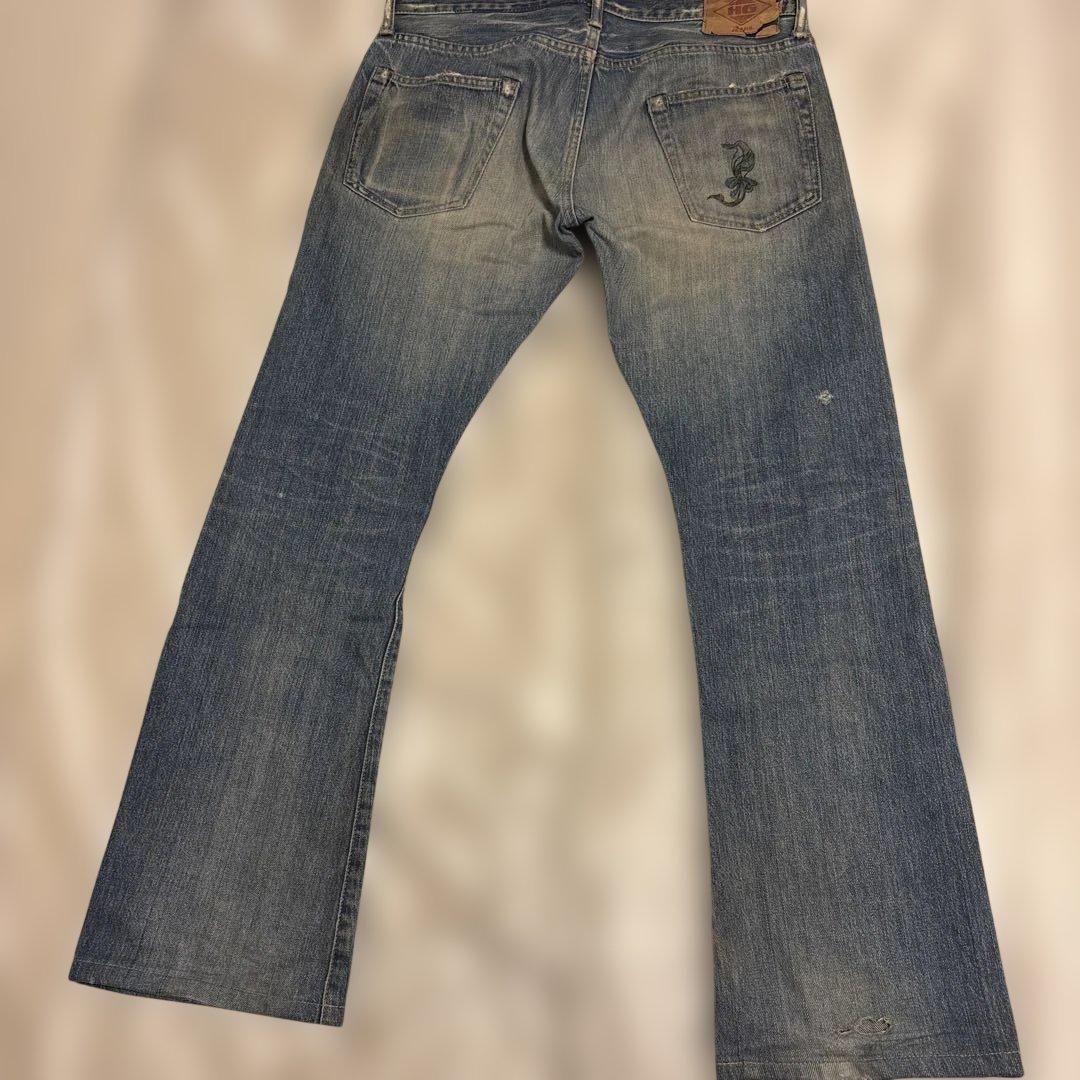 ヒステリックグラマー　刺繍　ローライズ　フレアデニム　00's 希少